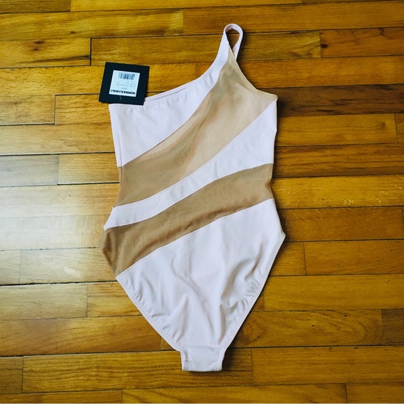 Norma Kamali Snake Mesh Mio Blush One Piece Women’s Swimsuit Size XS - Picture 14 of 16